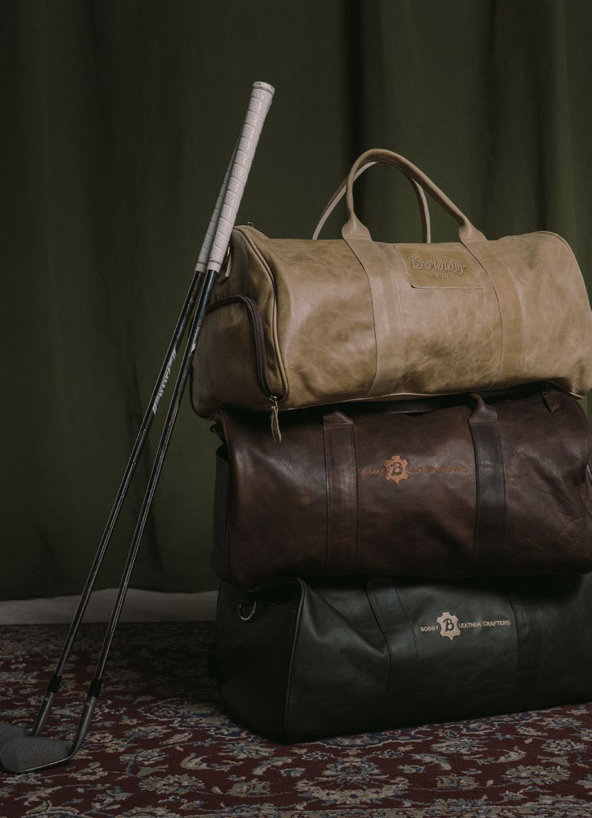 Leather duffel bags
